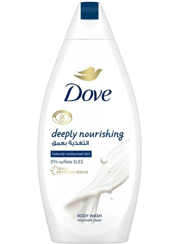 Dove Deeply Nourishing Moisturizing Body Wash with Cucumber Extract, 500 ml - Image 1